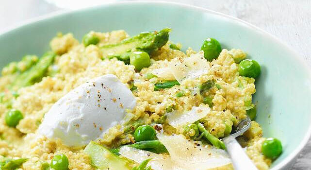 Quinoa Risotto mit grünem Spargel