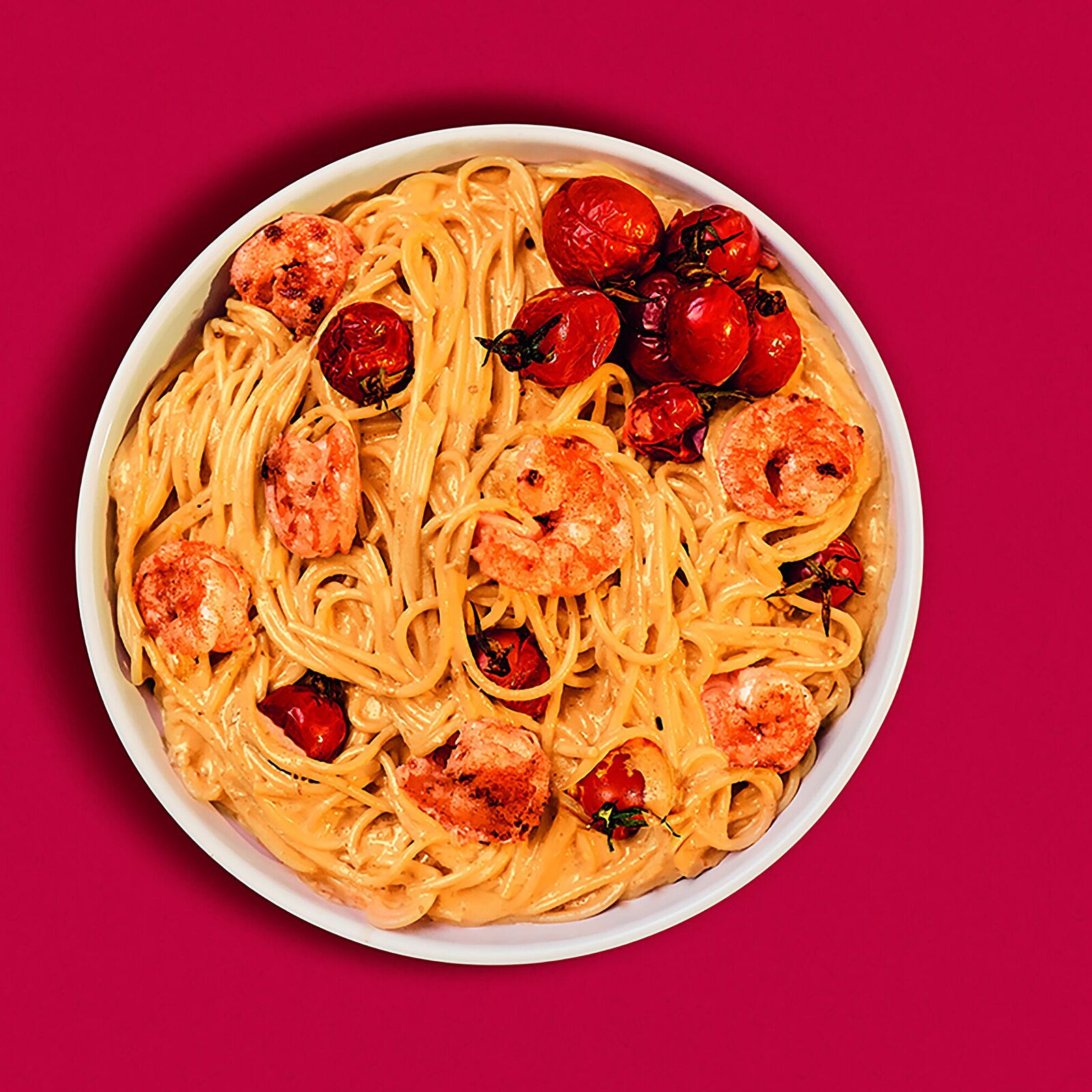 Spaghetti mit Garnelen und Paprika-Peperoni Sauce