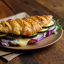 Gefülltes Croissant mit Gouda und Gemüse