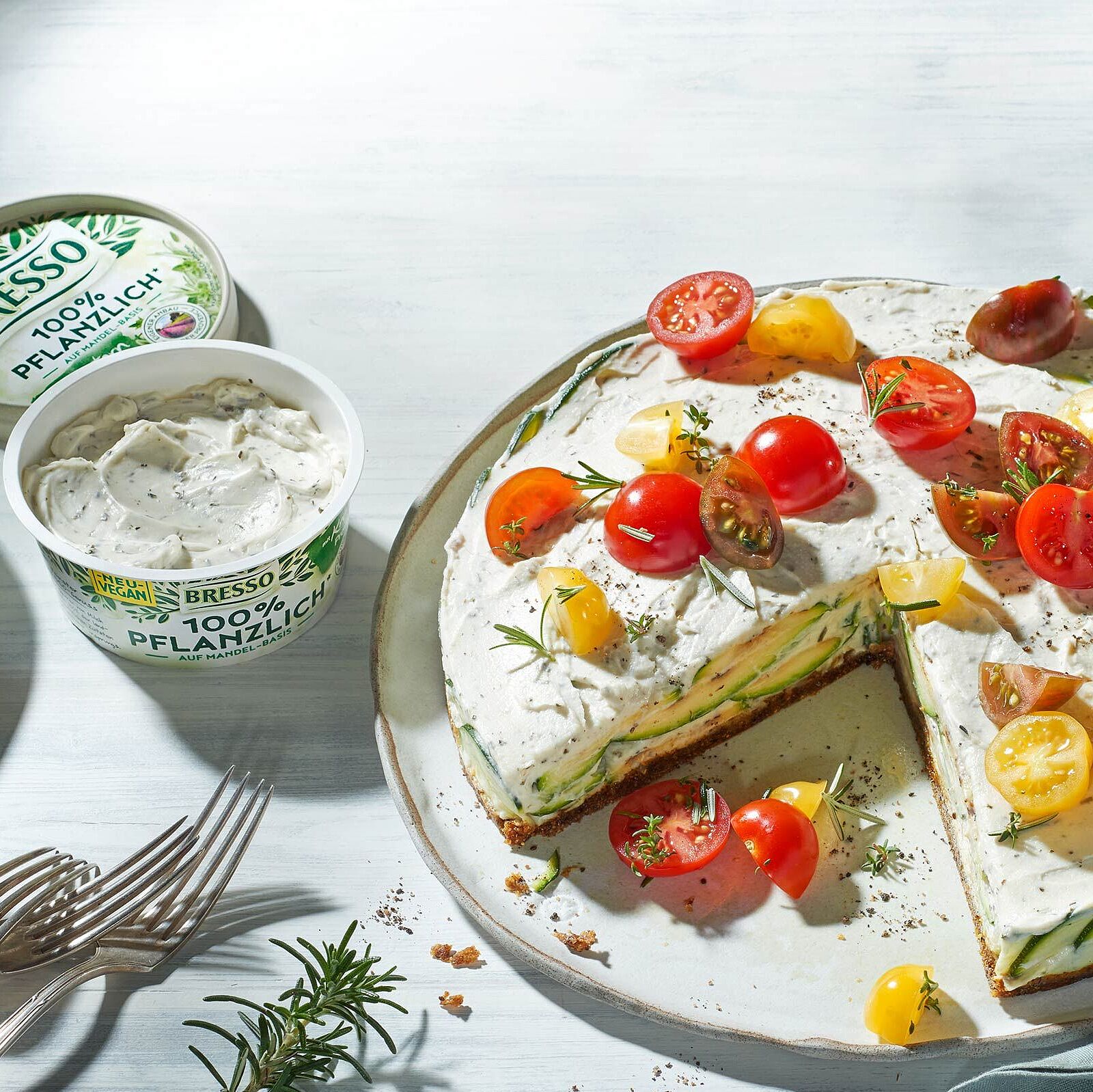 Herzhafter veganer Cheesecake
