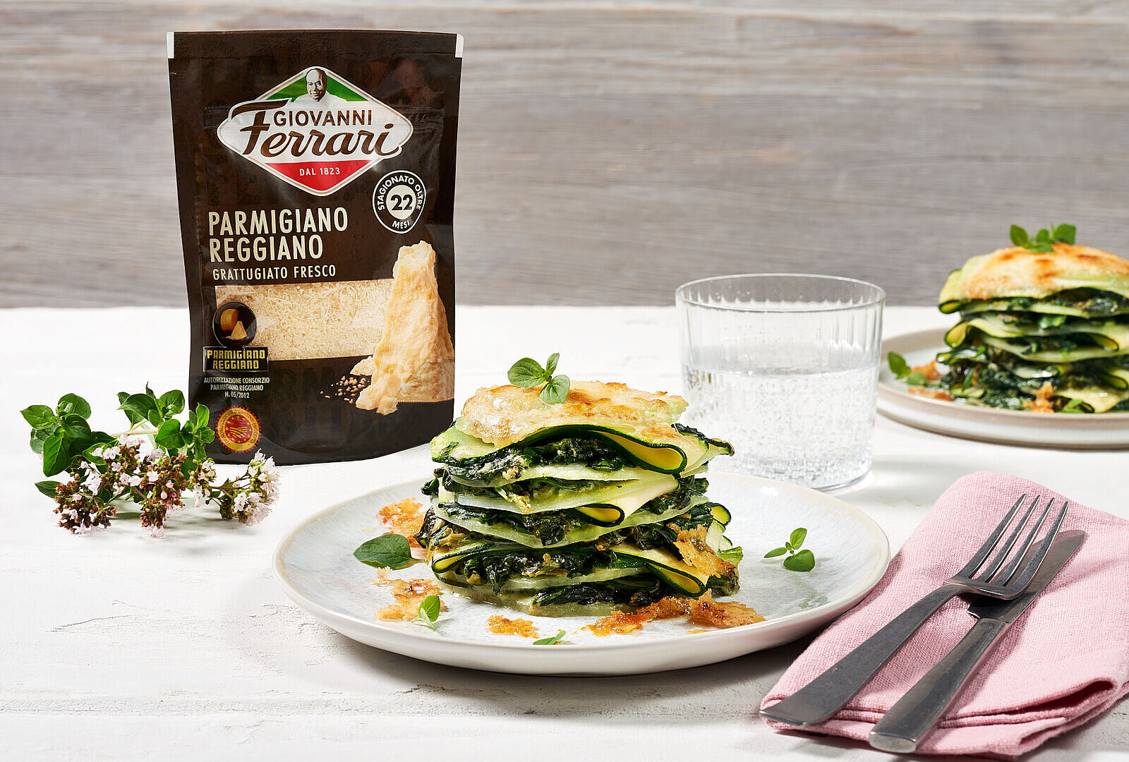 Portions-Gemüselasagnen mit Parmigiano
