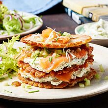 Rezept für herzhafte Buchweizen-Pfannkuchentorte