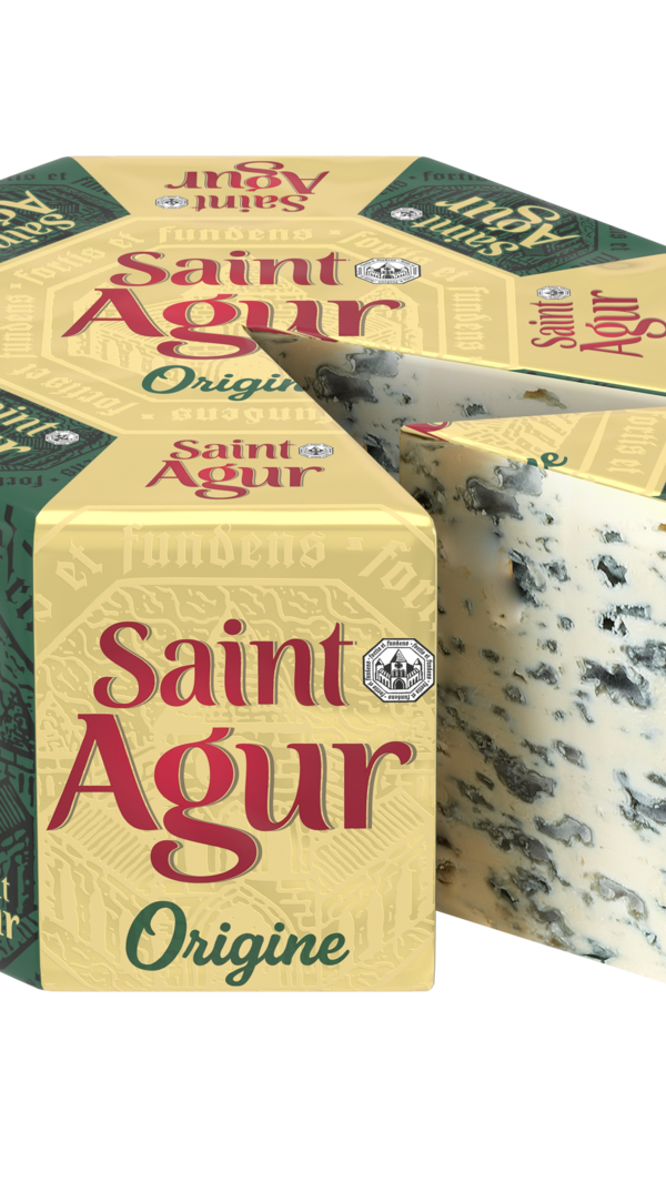 Saint Agur L'Intense Käsetheke Theke packshot cut Saint Agur L'Intense Käsetheke Theke packshot cut