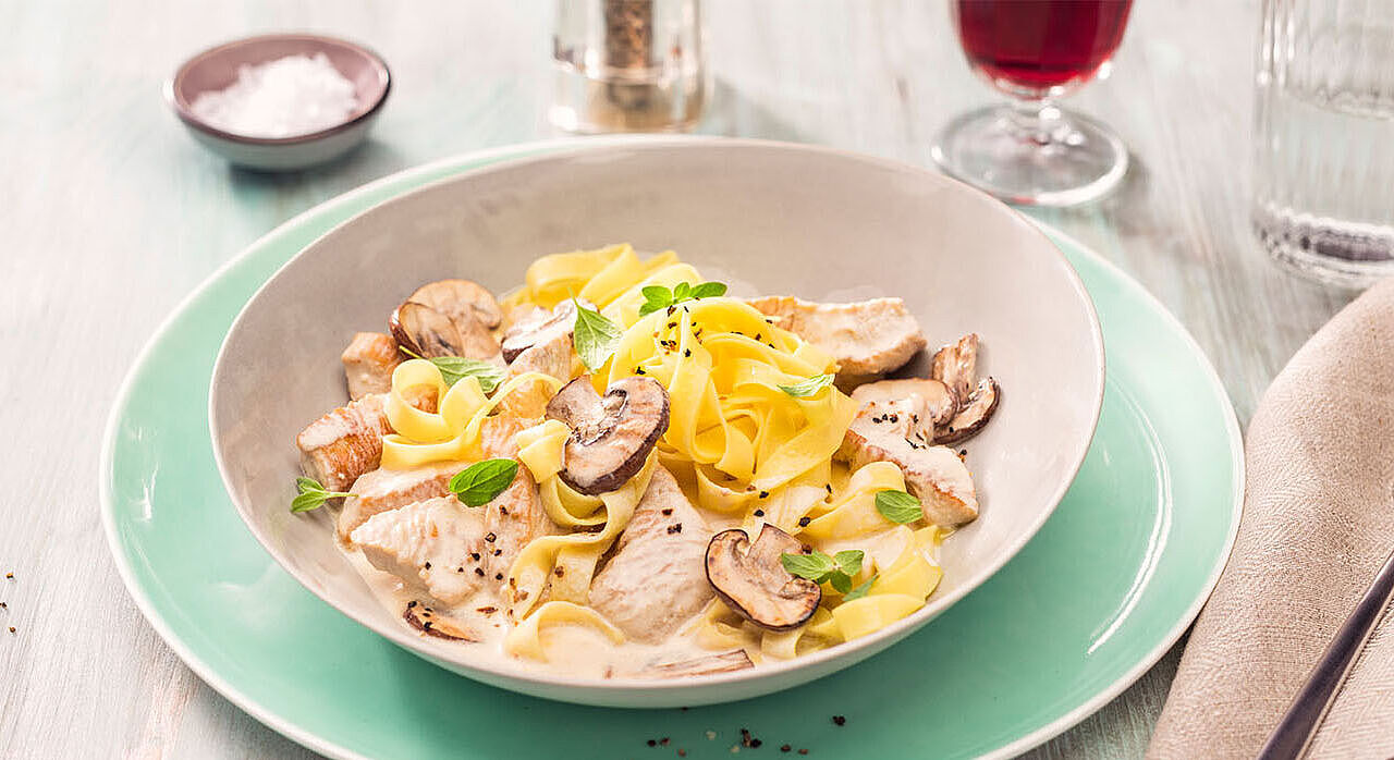 Putengeschnetzeltes mit Champignonsauce