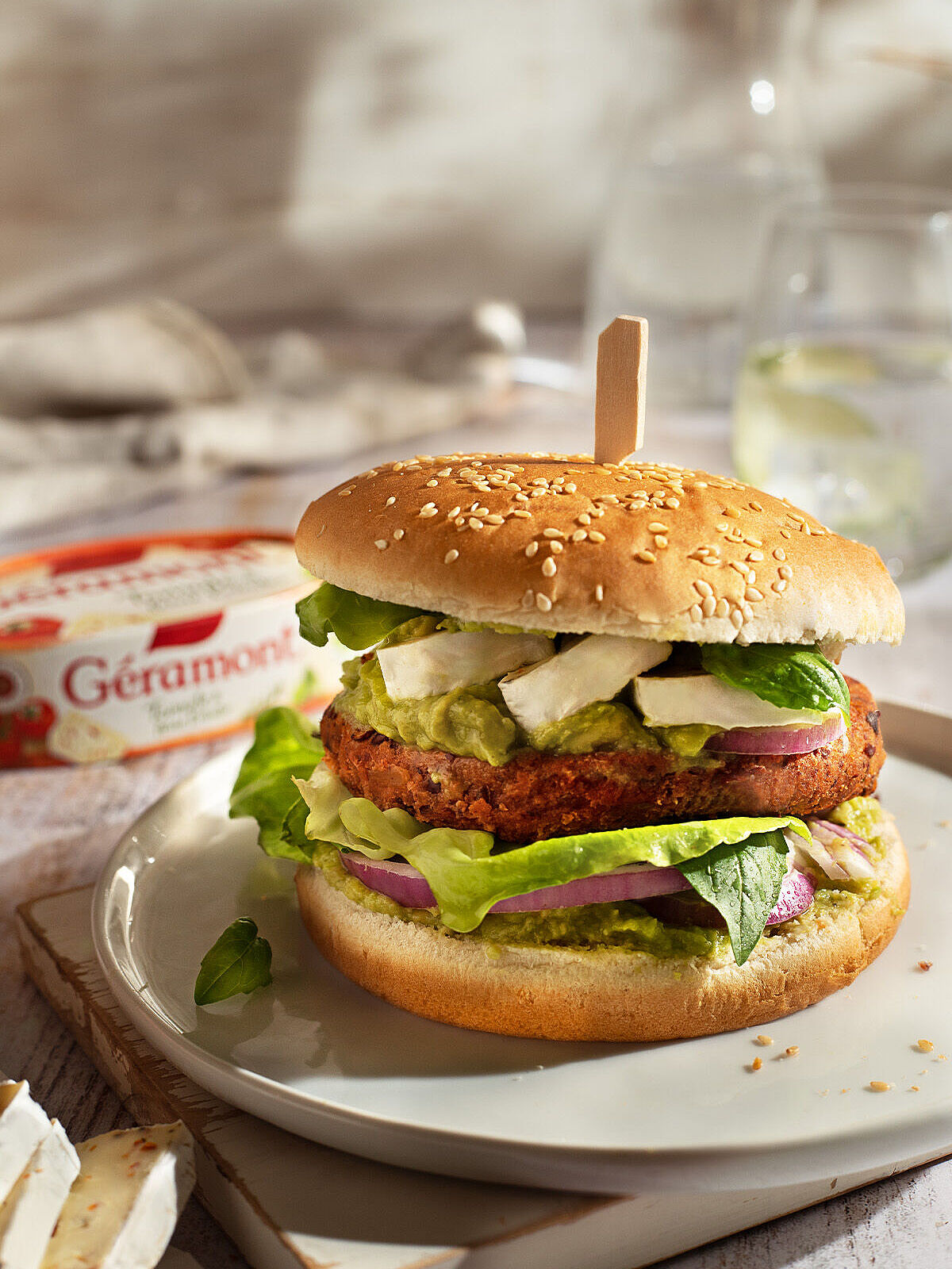 Kidneybohnen-Burger mit Géramont
