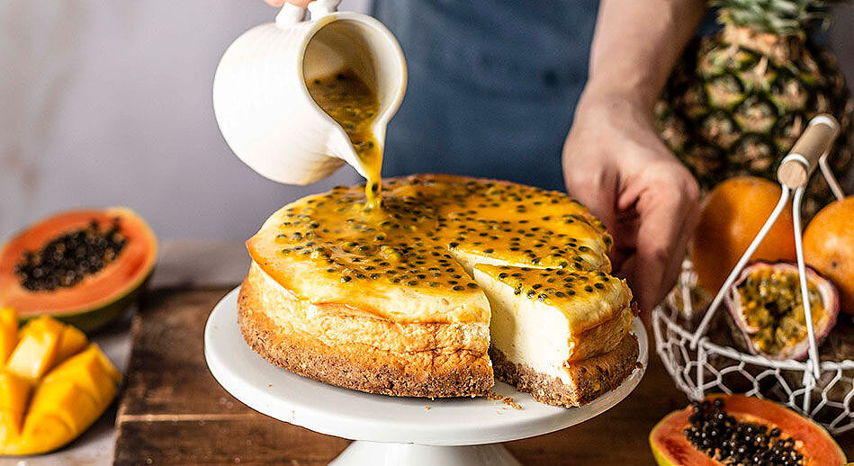 New York Cheesecake mit Maracuja