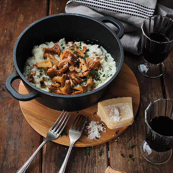 Typisch italienisch: Pilz-Risotto mit Parmesan &amp; Weißwein