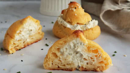 Herzhafte Windbeutel mit Frischkäsefüllung