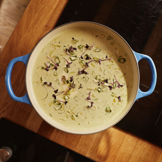 Milkana Käse-Lauchsuppe