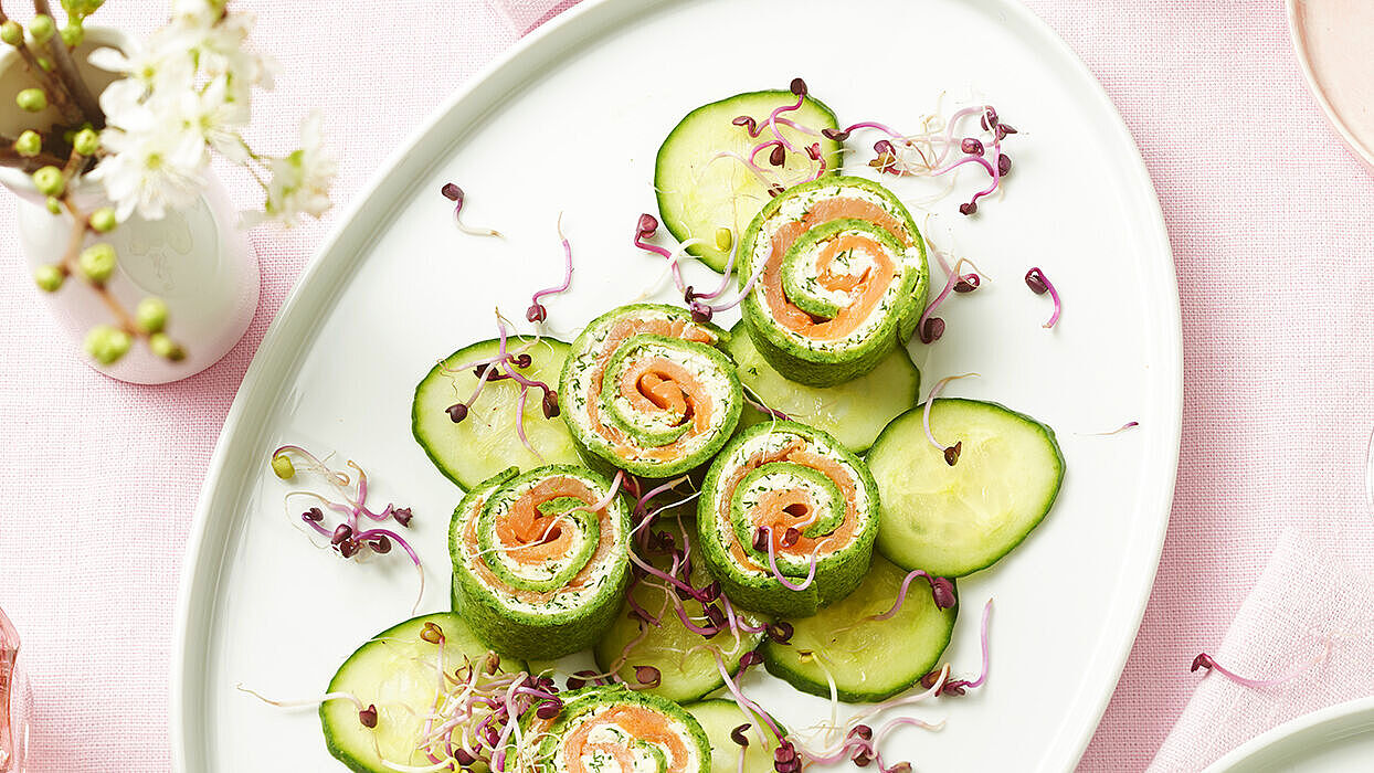 Lachsrolle mit Pesto