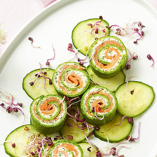 Lachsrolle mit Pesto