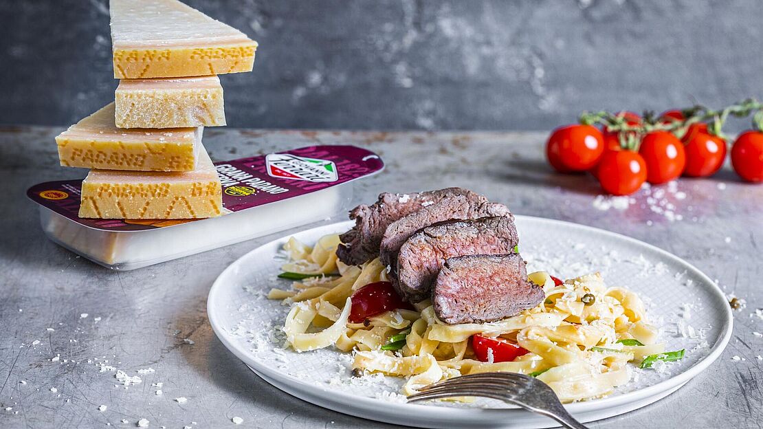Tagliatelle mit Rinderstreifen