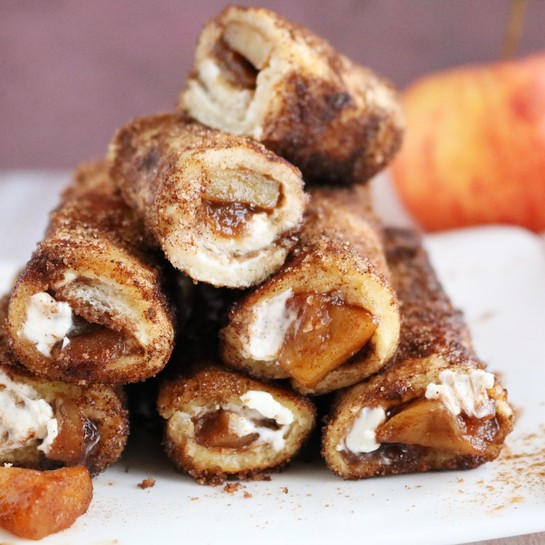 Apfel-Zimt-Röllchen mit Frischkäse