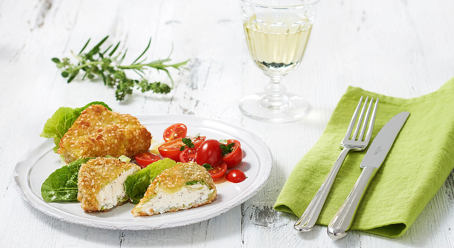 Wirsing-Schnitzel gefüllt mit Chavroux