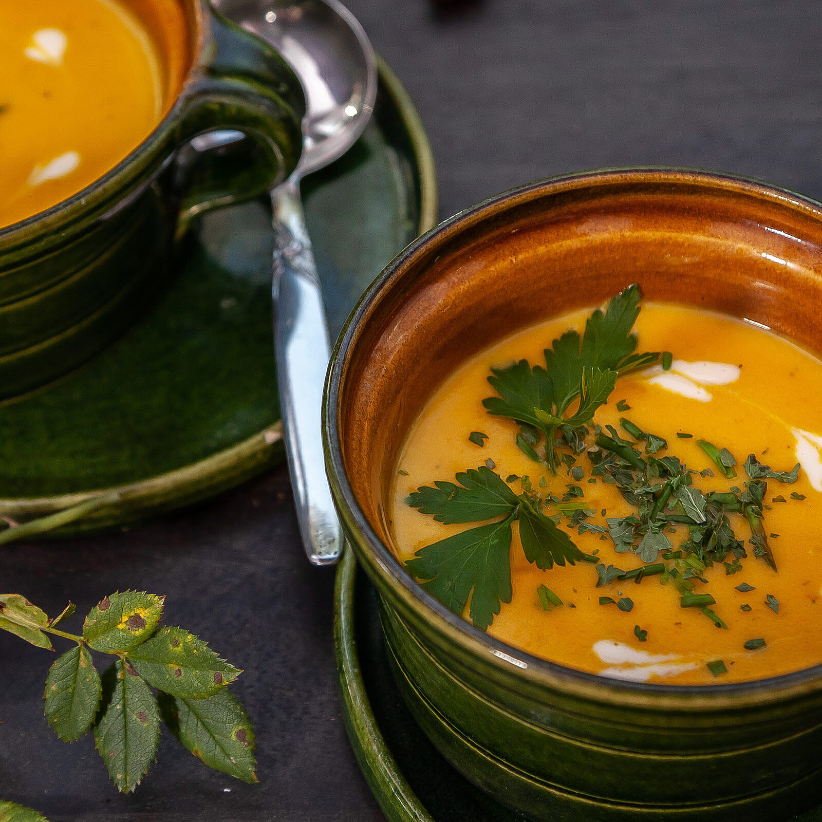 Süßkartoffelsuppe mit Käse