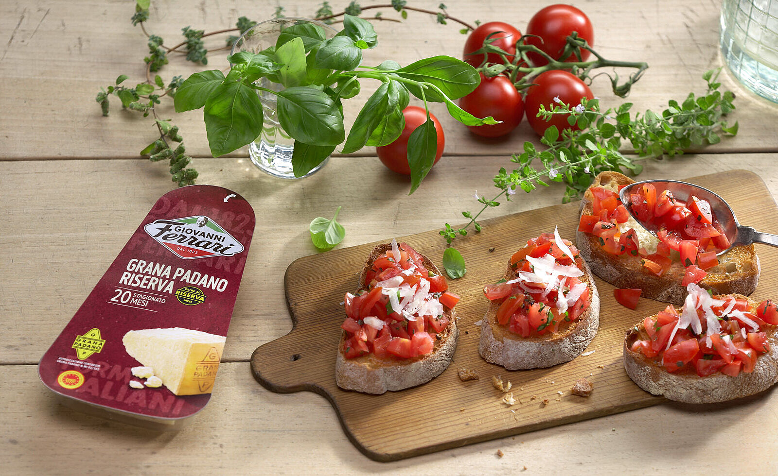 Italienisches Bruschetta mit Tomaten