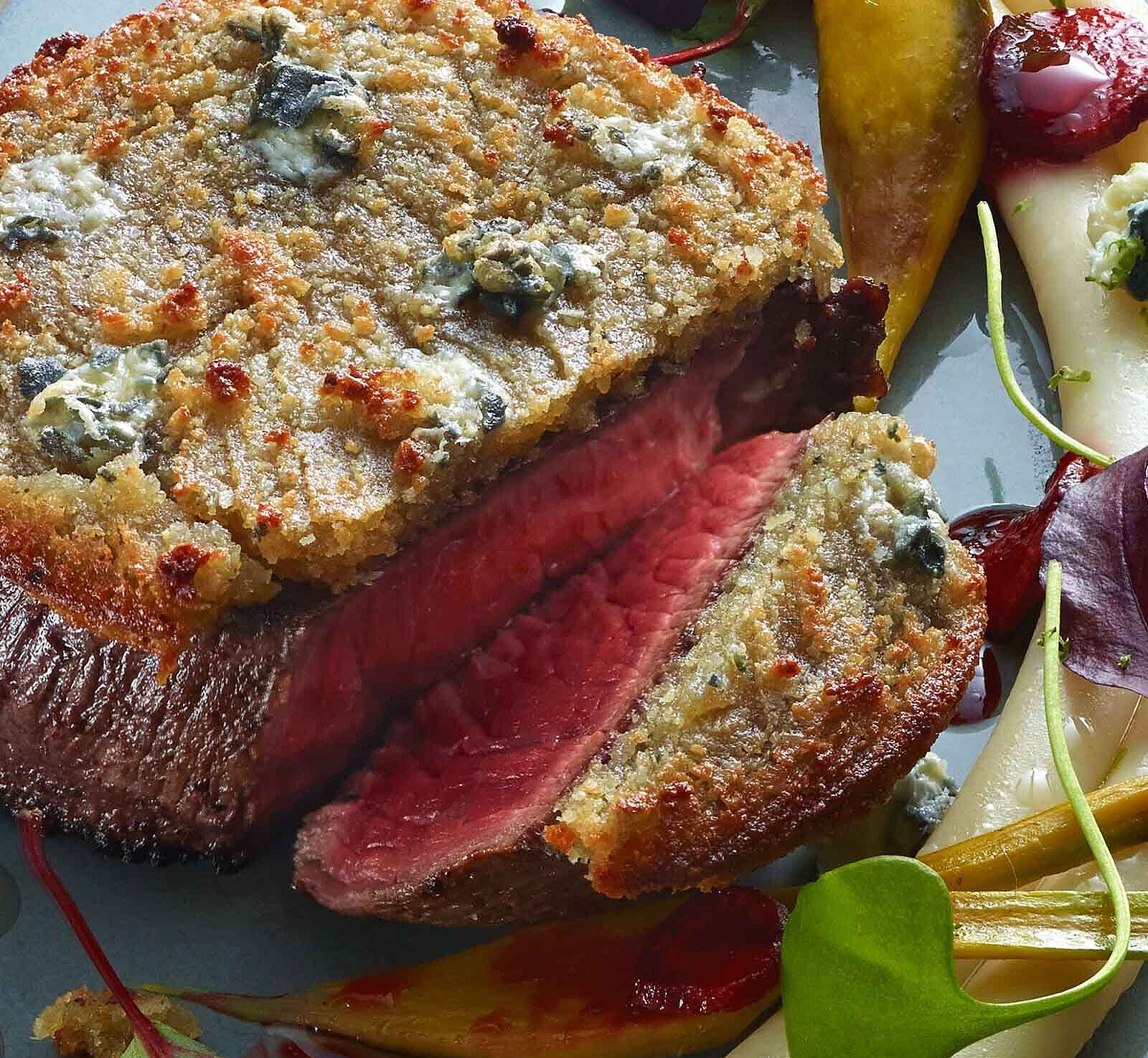 Filetsteak mit Blauschimmelkäsekruste