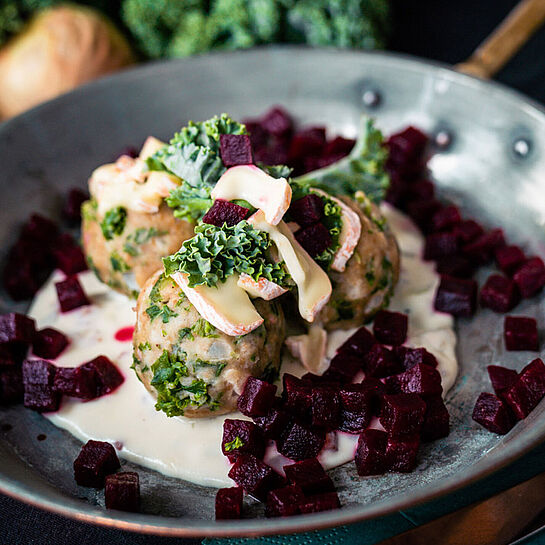 Rezept für Grünkohlknödel mit Saint Albray