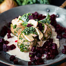 Rezept für Grünkohlknödel mit Saint Albray