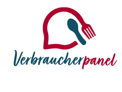 verbraucherpanel-logo Logo des Verbraucherpanels mit Sprechblasen-Symbol, in dem ein Löffel und eine Gabel dargestellt sind. Darunter steht das Wort "Verbraucherpanel" in blau-roter Schrift.
