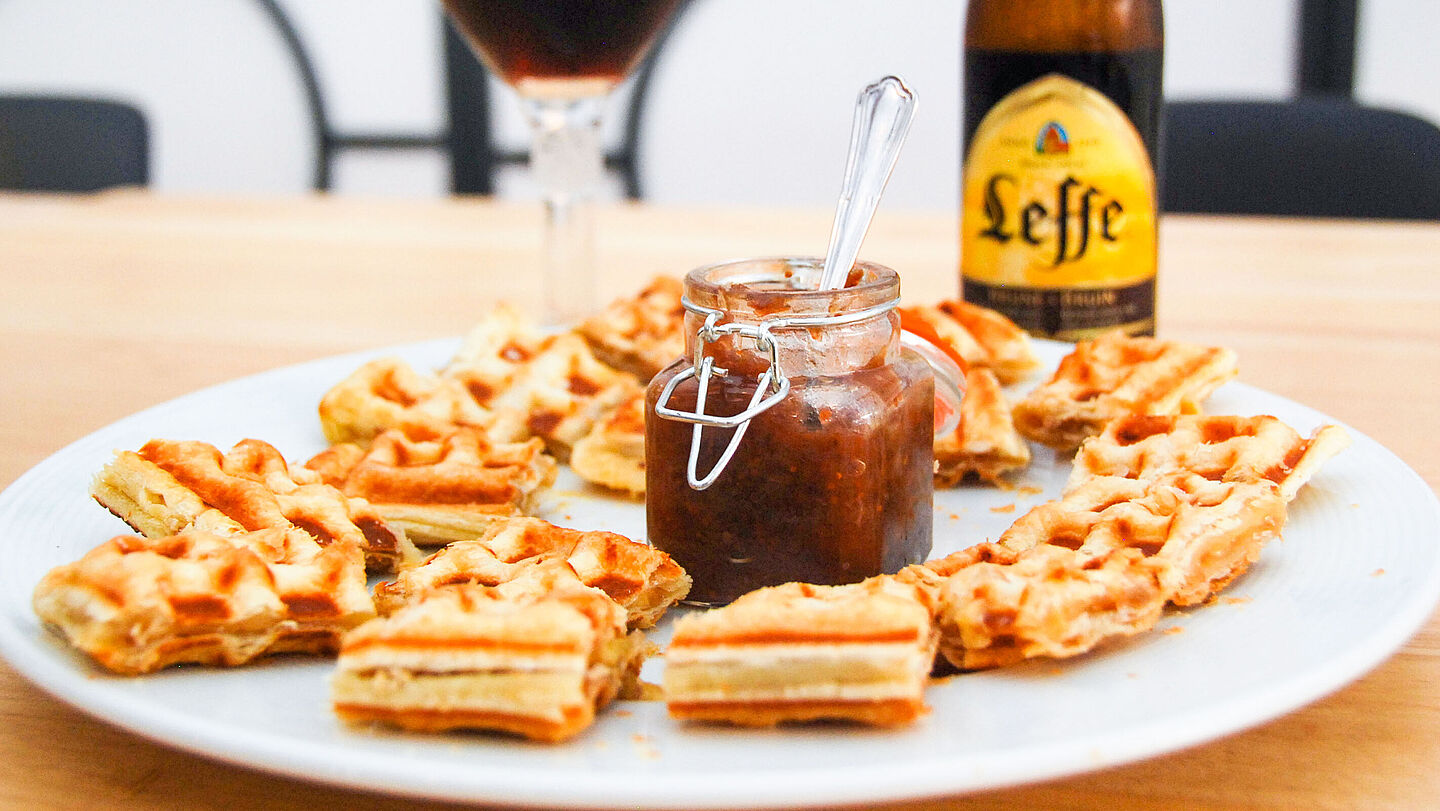 Rezept für Mini Waffeln mit Pavé a la Leffe